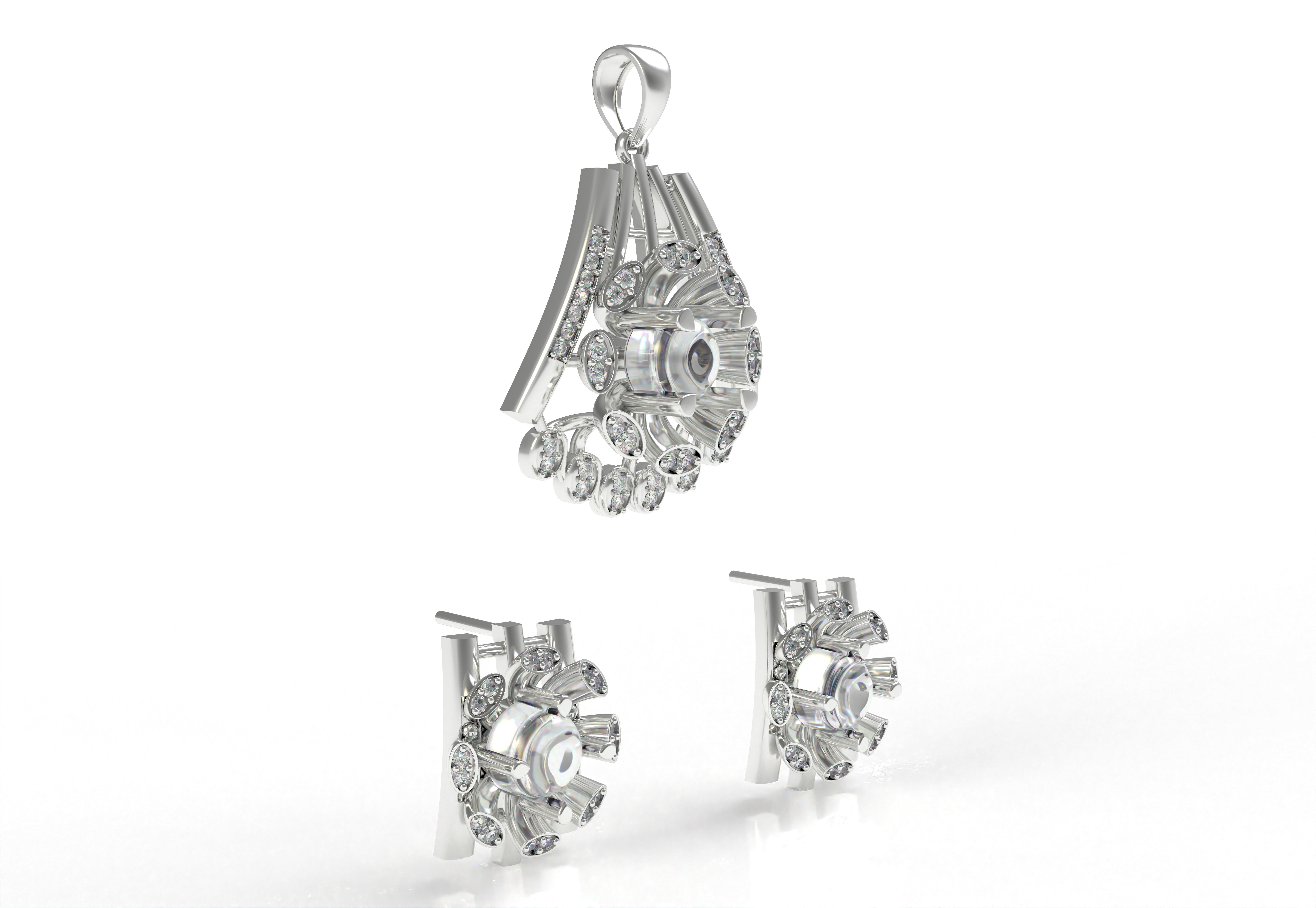 Diamond Pendant Set 15 3D print model_23