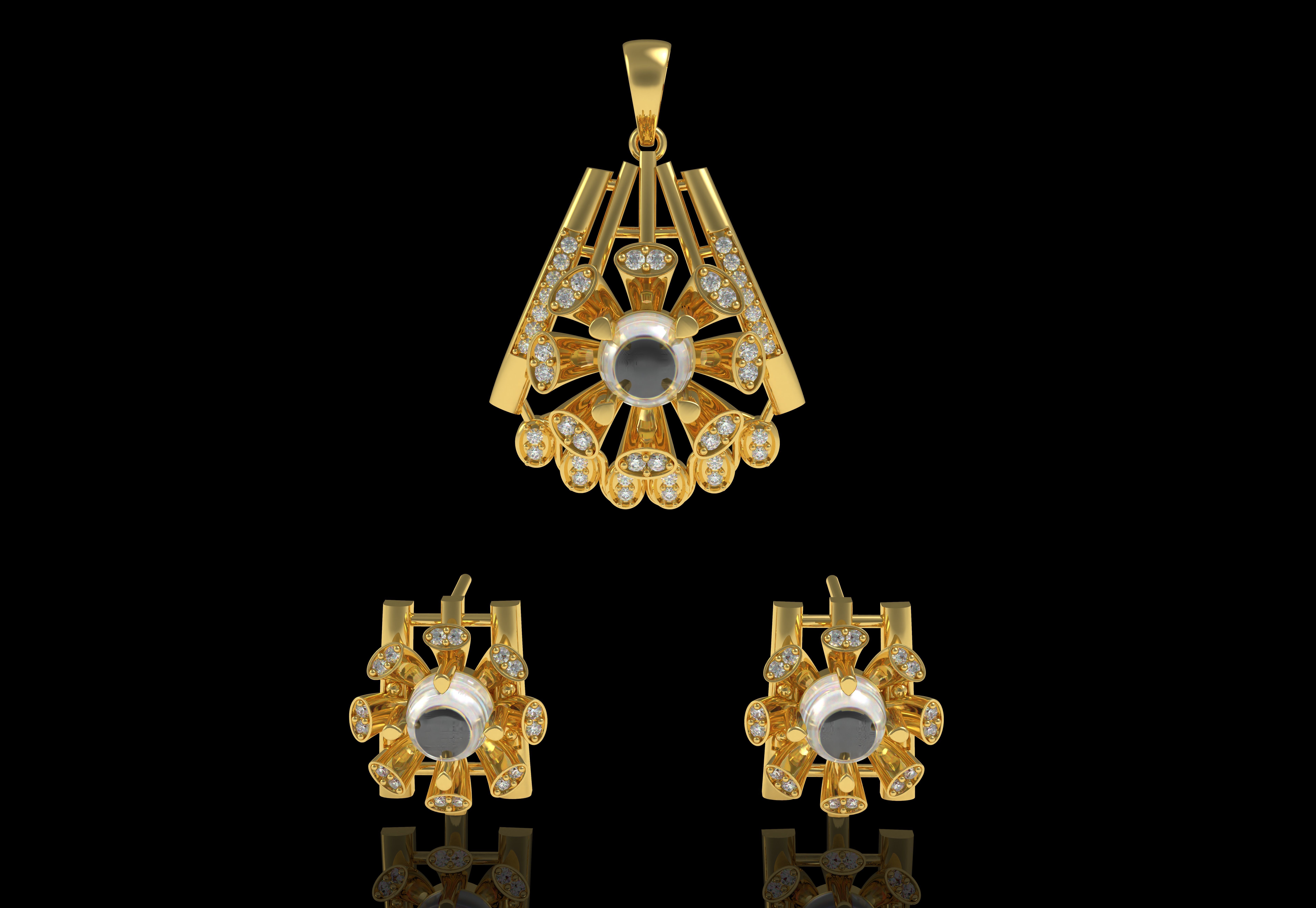 Diamond Pendant Set 15 3D print model_12