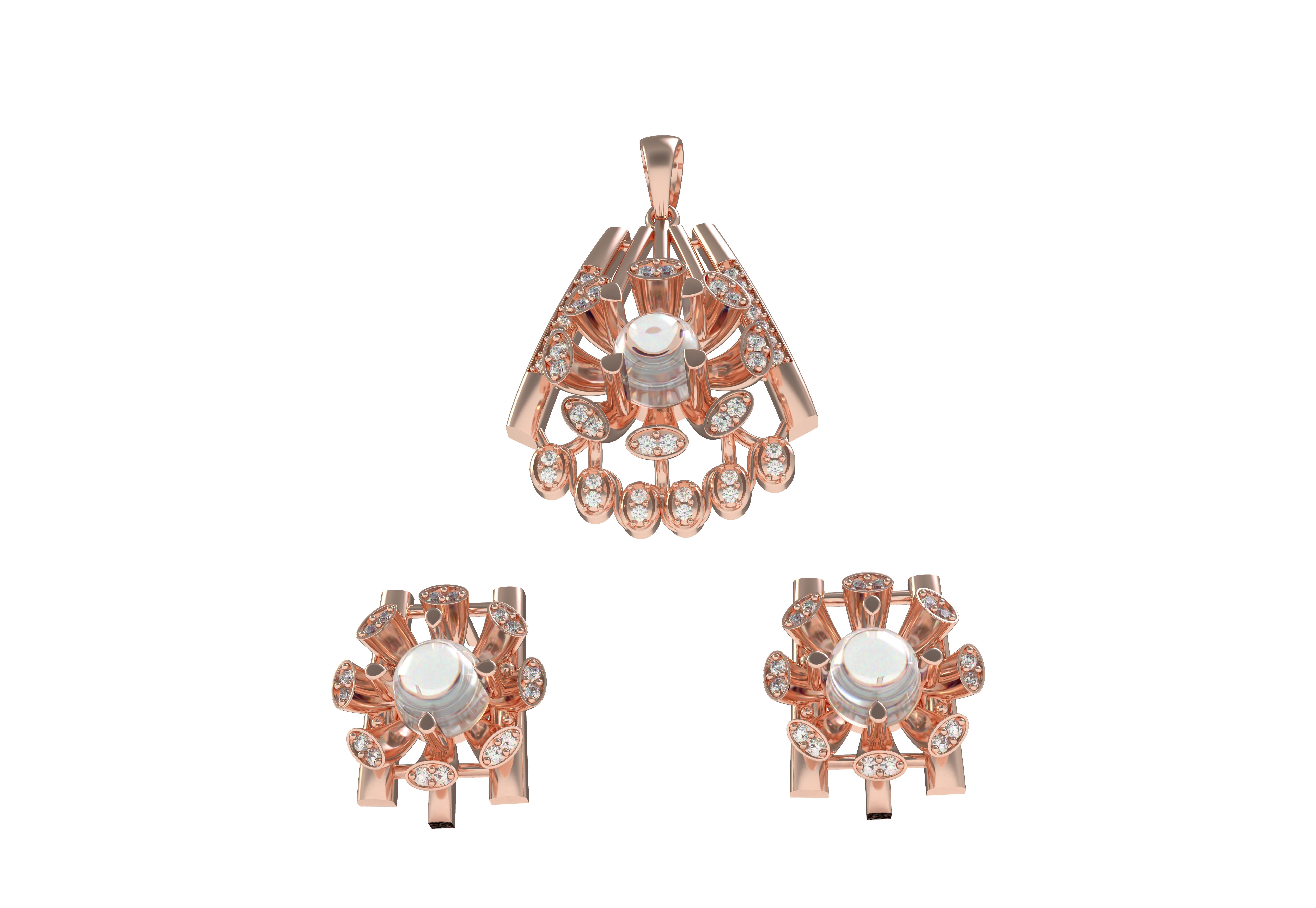 Diamond Pendant Set 15 3D print model_17