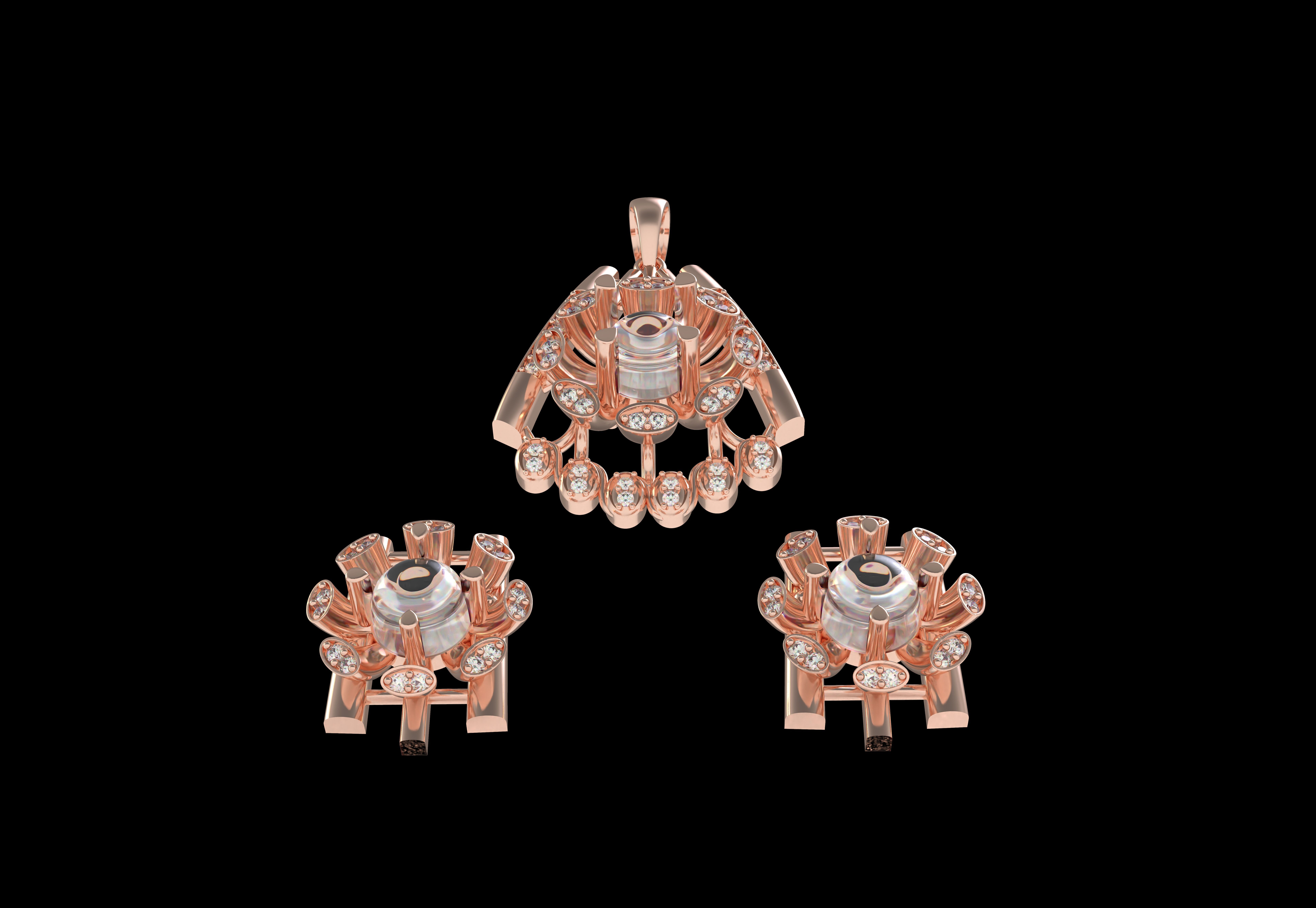Diamond Pendant Set 15 3D print model_5