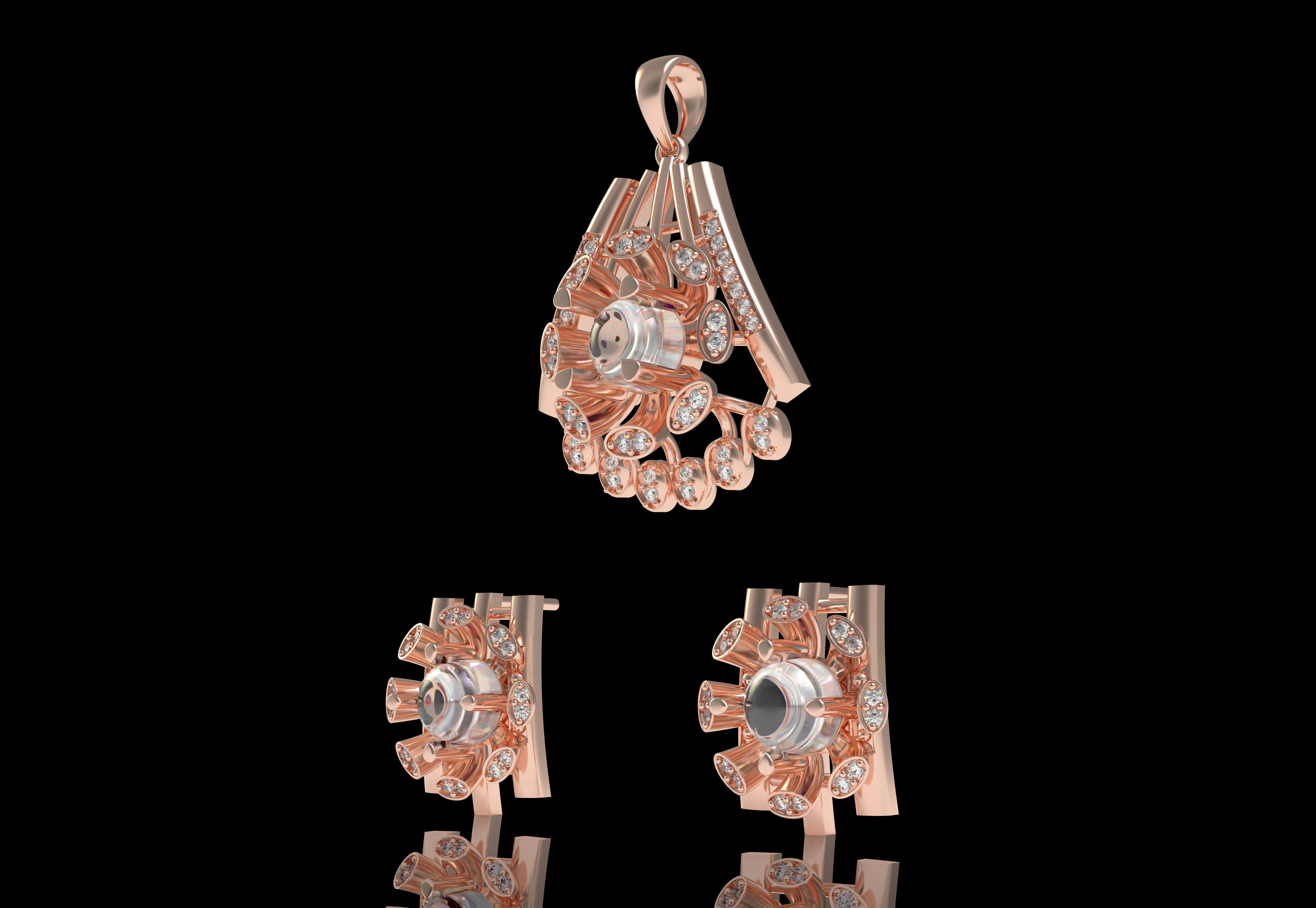 Diamond Pendant Set 15 3D print model_6