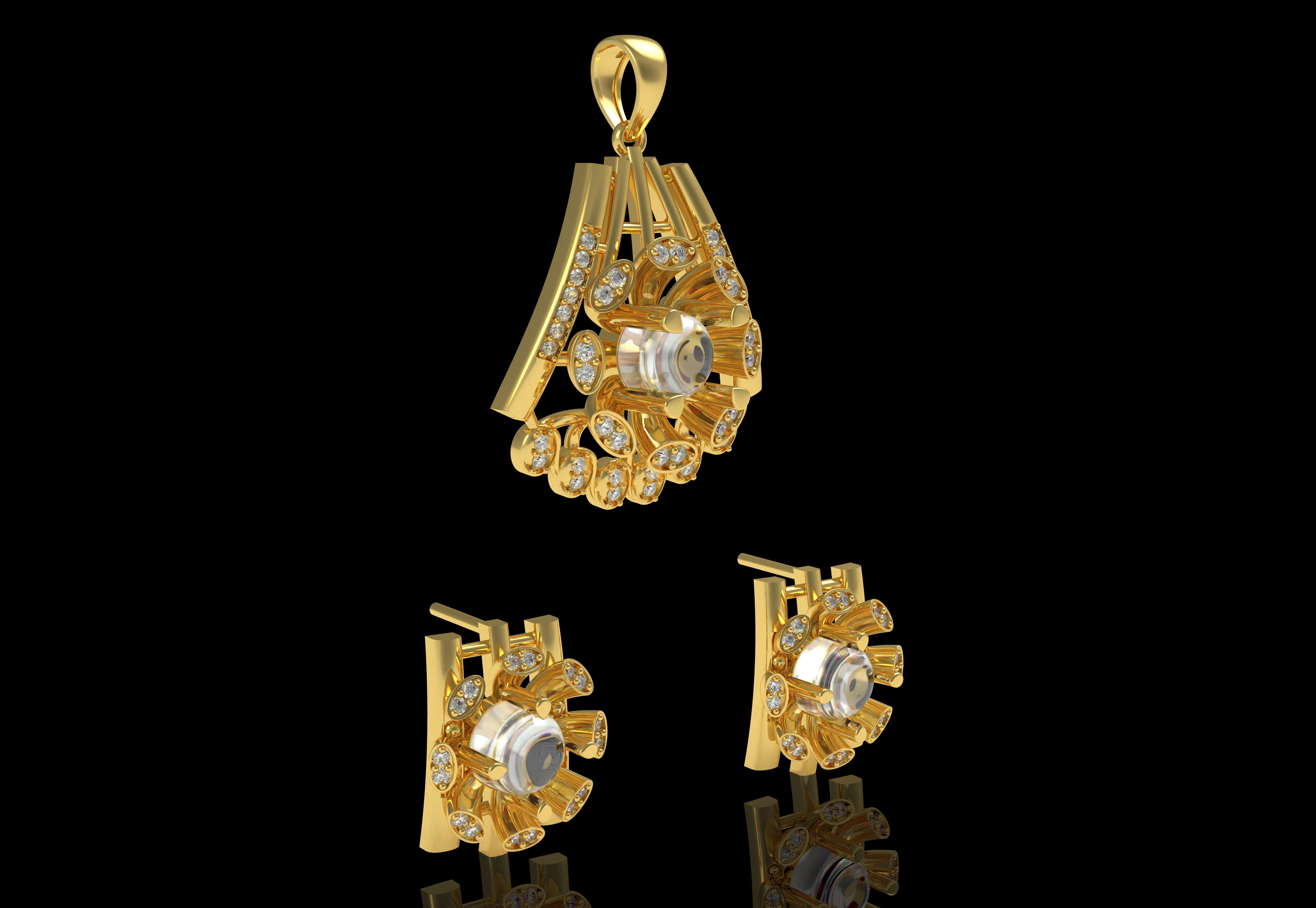 Diamond Pendant Set 15 3D print model_15