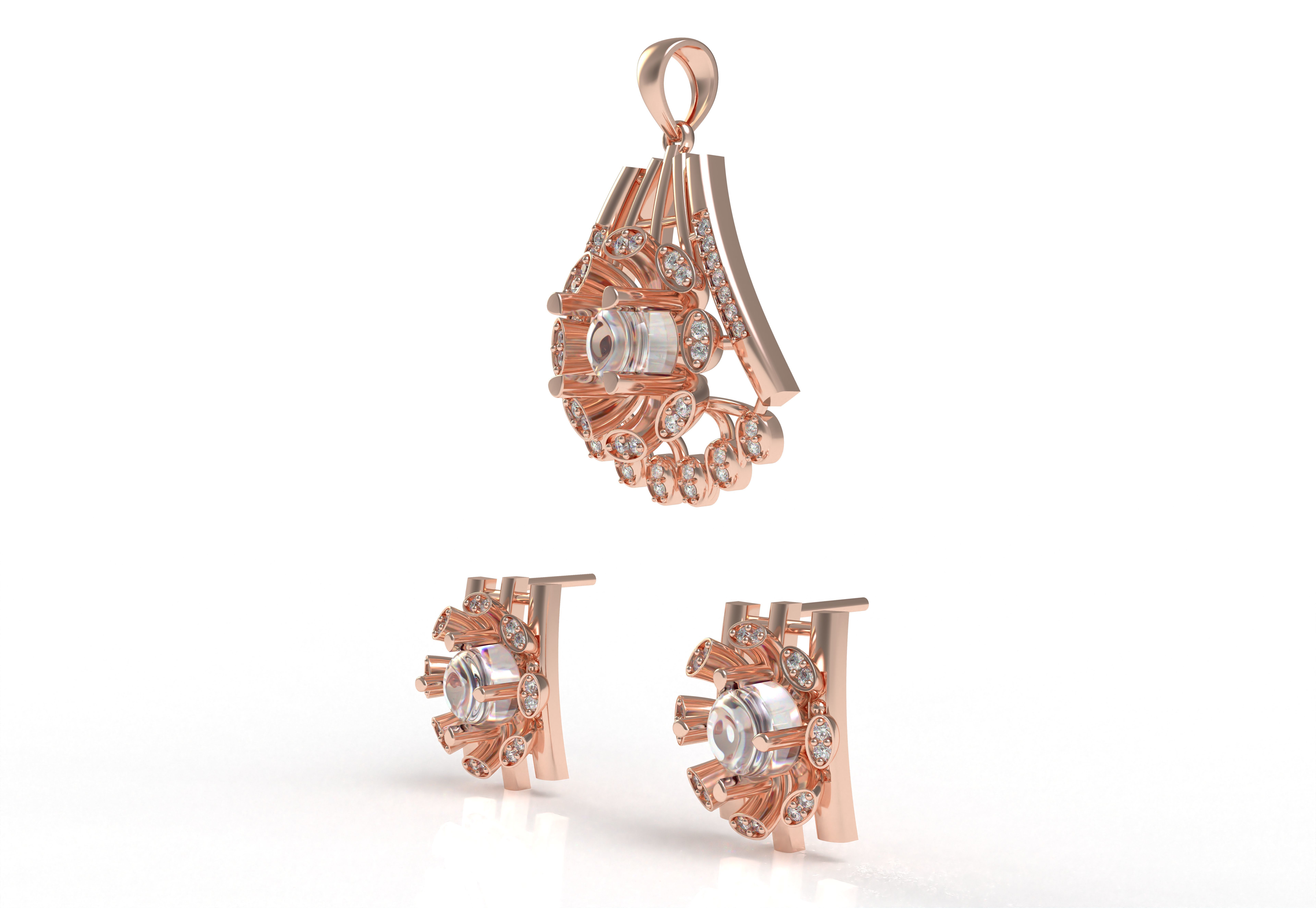 Diamond Pendant Set 15 3D print model_18