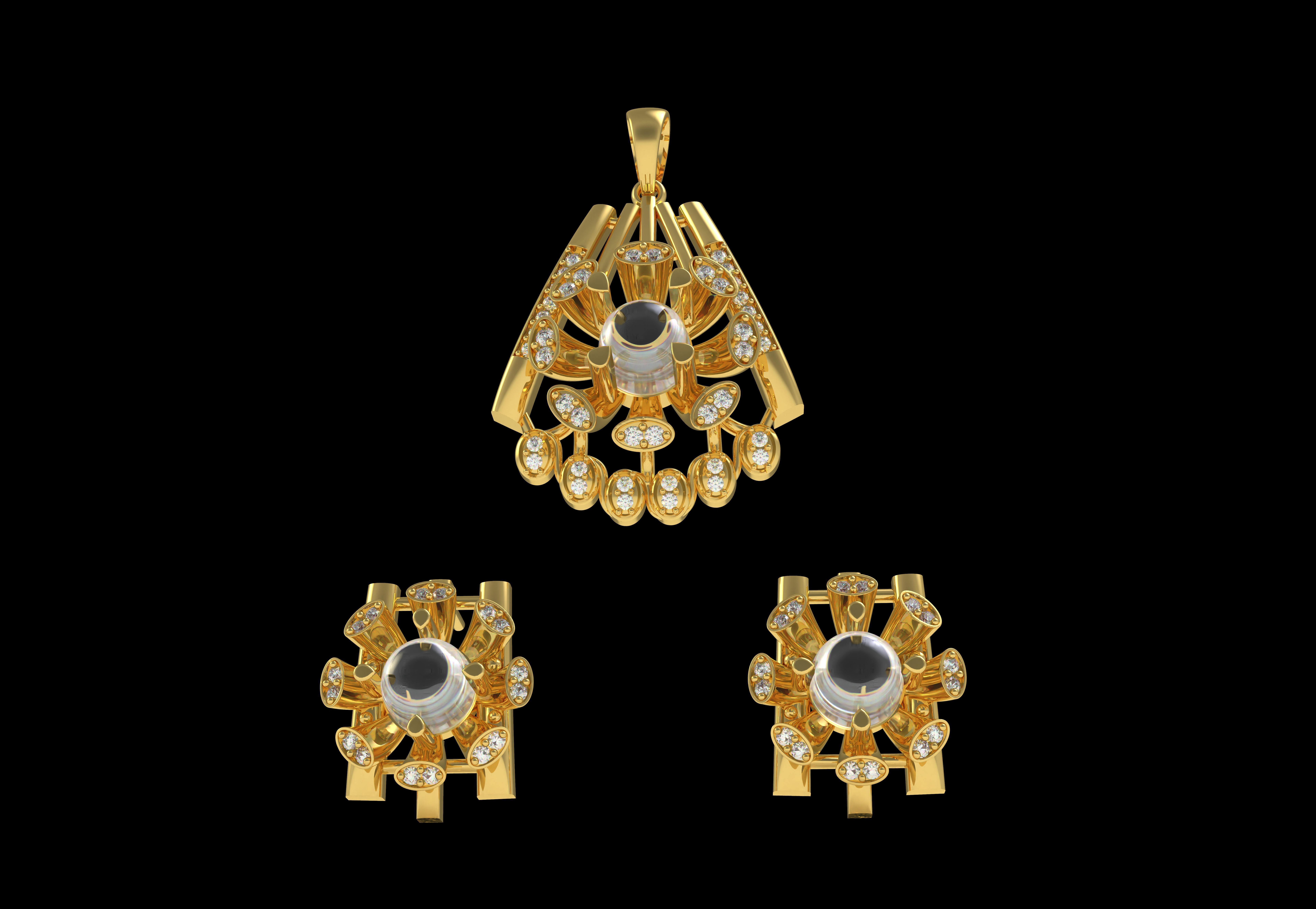 Diamond Pendant Set 15 3D print model_13