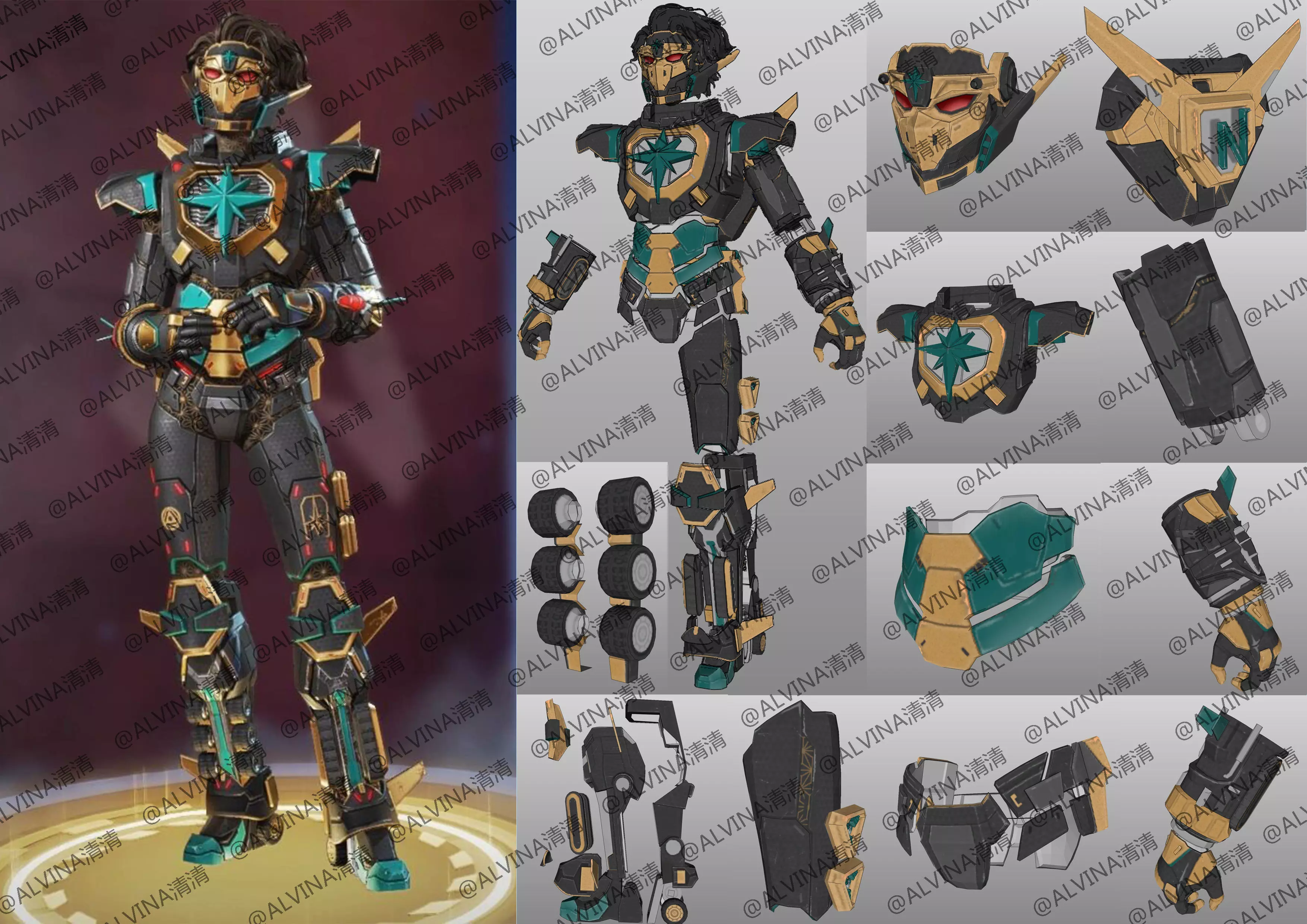 APEX Legends Horizon Rising Storm Armor - DIY Cosplay Pepakura Low-poly 3D model