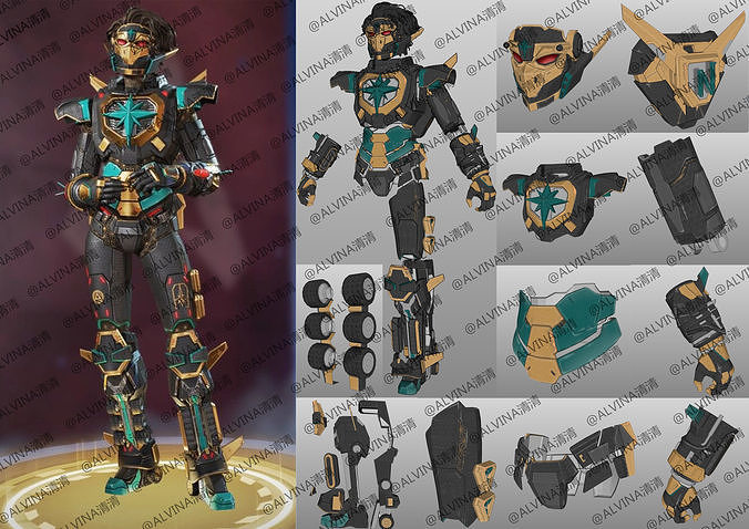 APEX Legends Horizon Rising Storm Armor - DIY Cosplay Pepakura Low-poly 3D model