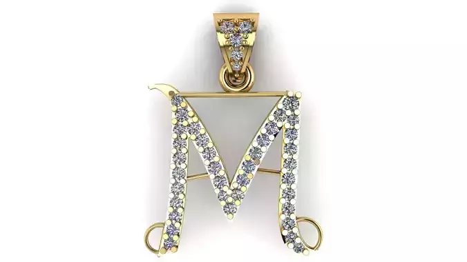 ALPHABET M PENDANT 3D PRINTABLE MODEL