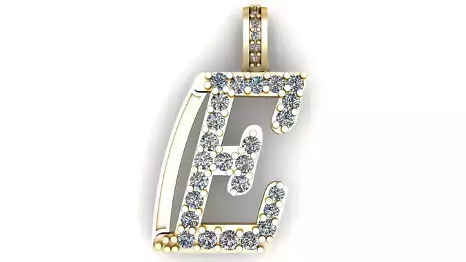 LUXURY ALPHABET E PENDANT 3D PRINTABLE MODEL