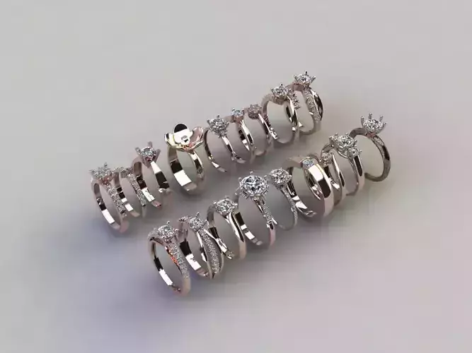 Solitaire Rings 18 pcs pack