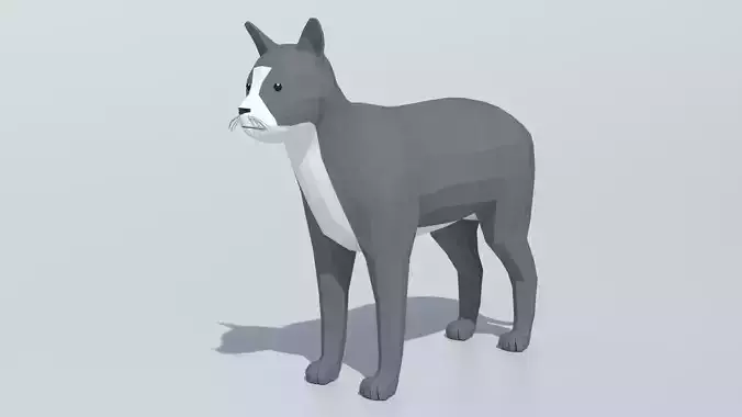 Low Poly Cartoon Cat