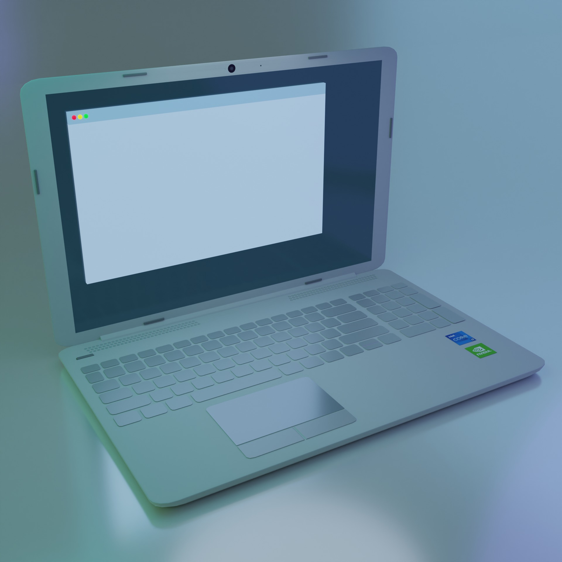 Laptop window Open and Close Animation 3D model_3