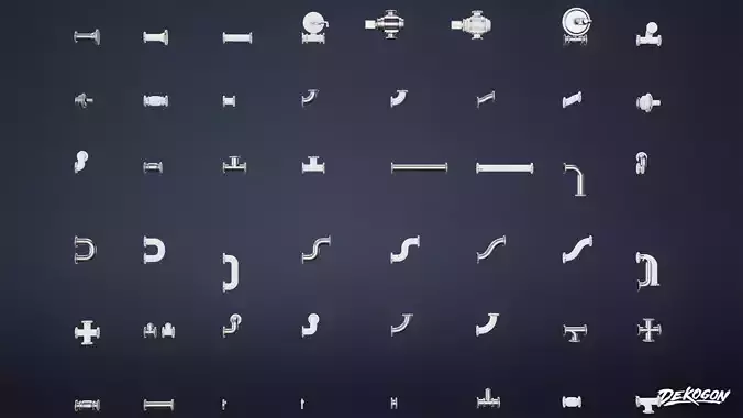 BUILDINGS - Pipe Set 02 - LOW POLY AND NANITE