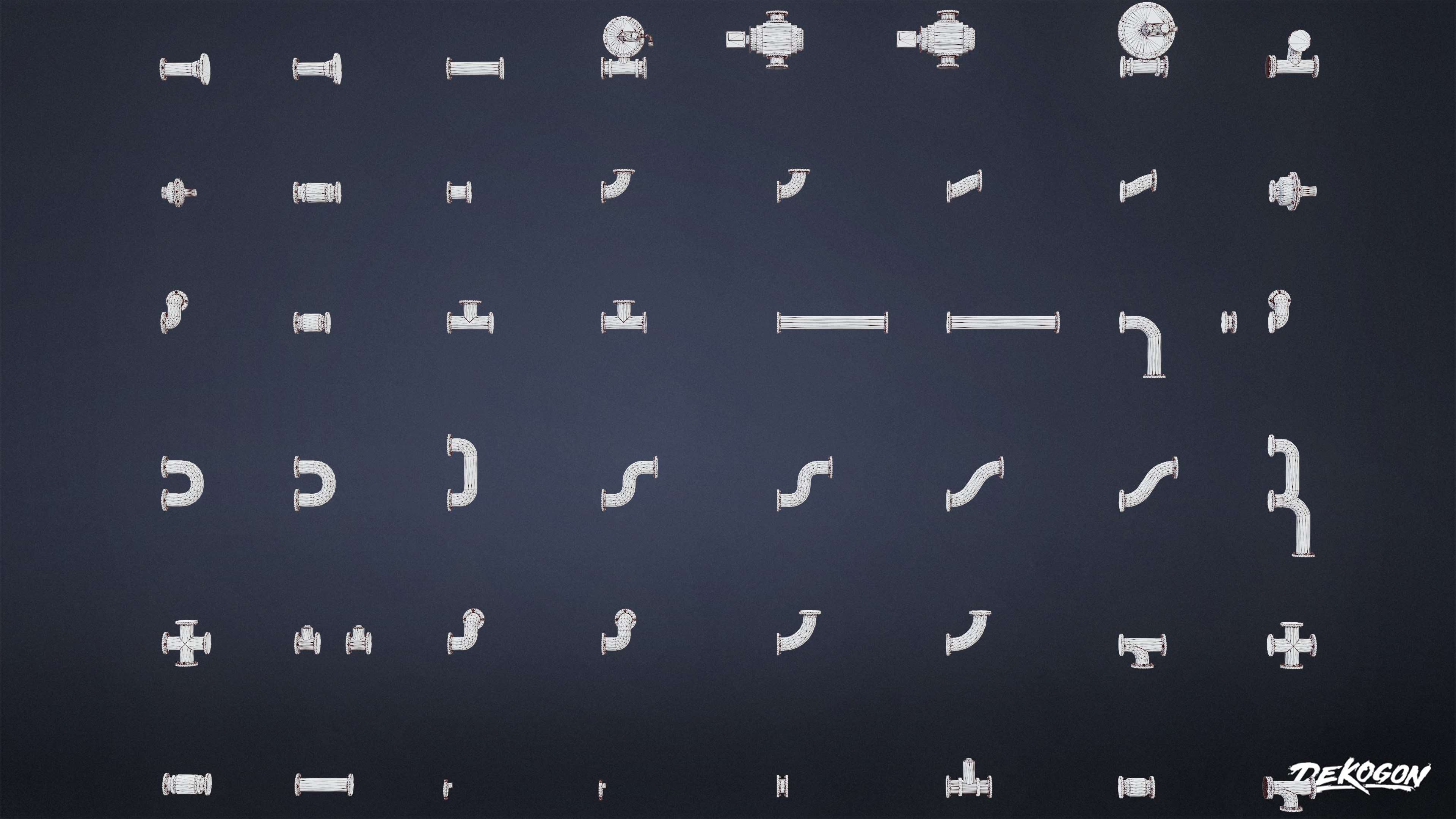 BUILDINGS - Pipe Set 02 - LOW POLY AND NANITE Low-poly 3D model_16