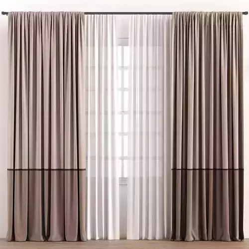 Curtain For interior N095 Low-poly 3D model