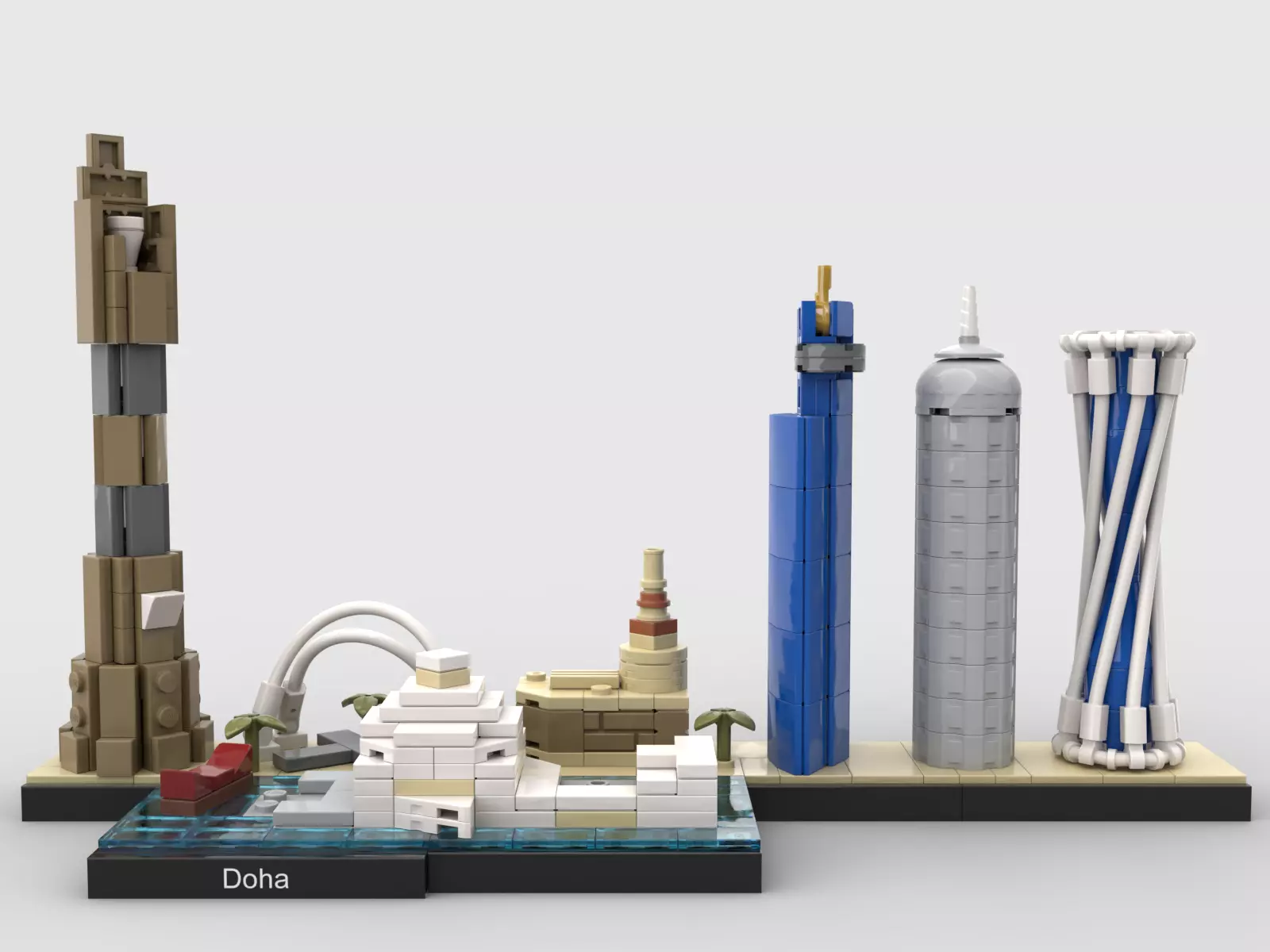 Doha Skyline 3D model