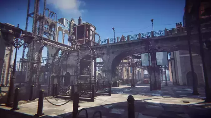 steampunk - Steam City Low-poly 3D model