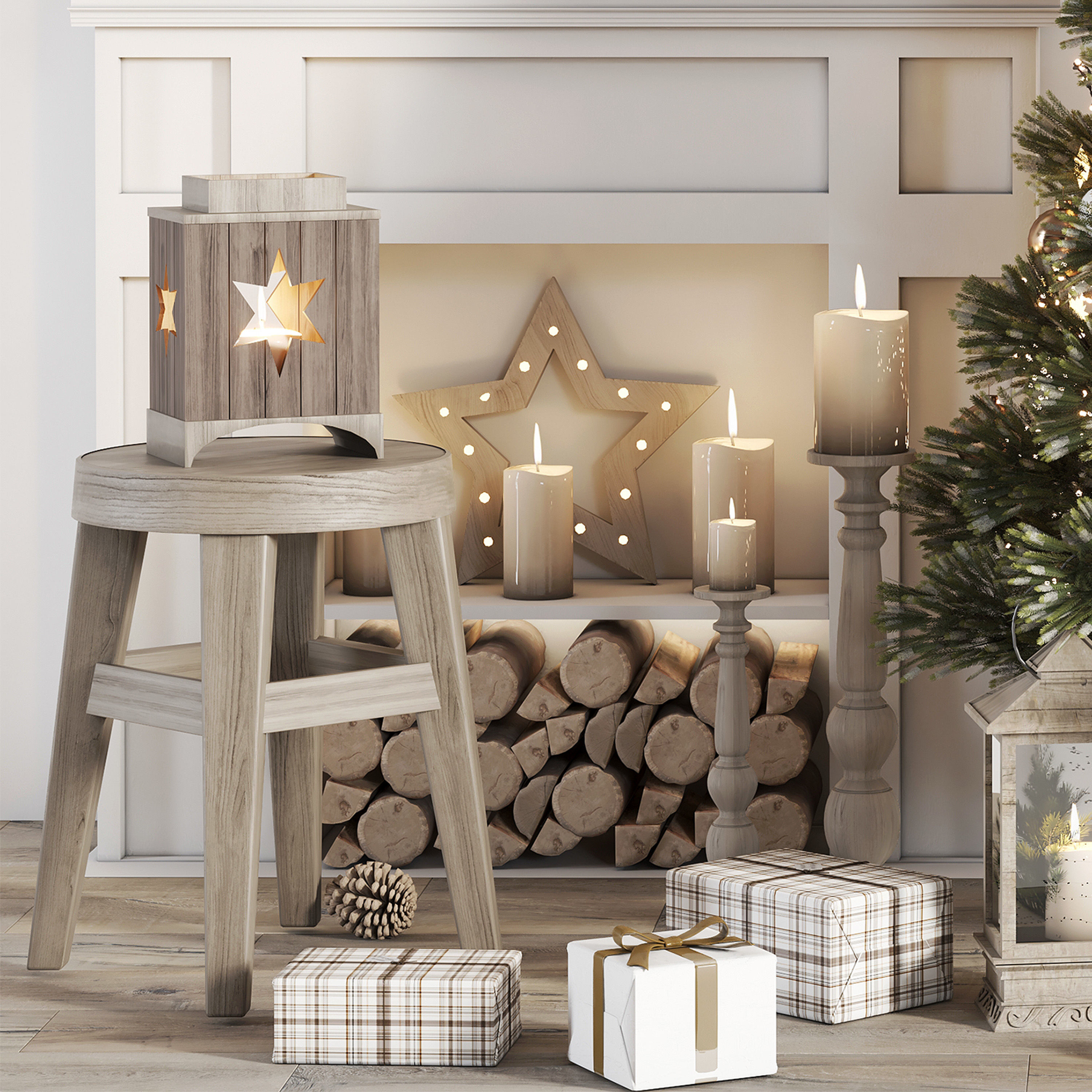 Christmas Tree and Decoration Set 011 3D model_2