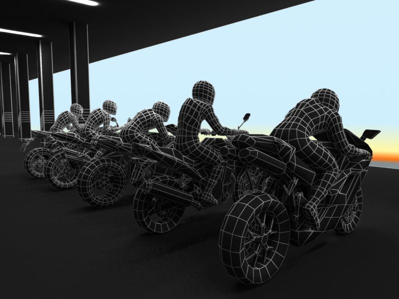 5 low poly bikes Low-poly 3D model_9