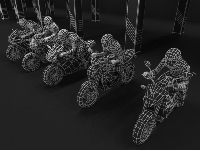 5 low poly bikes Low-poly 3D model_10