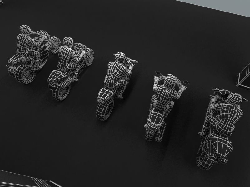 5 low poly bikes Low-poly 3D model_8