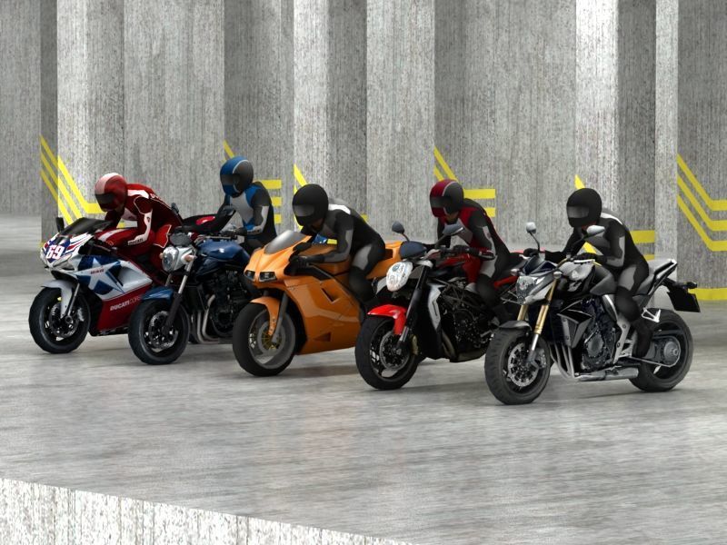 5 low poly bikes Low-poly 3D model_6