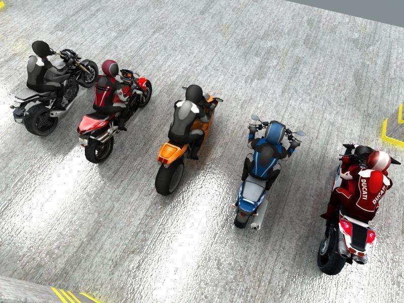 5 low poly bikes Low-poly 3D model_7