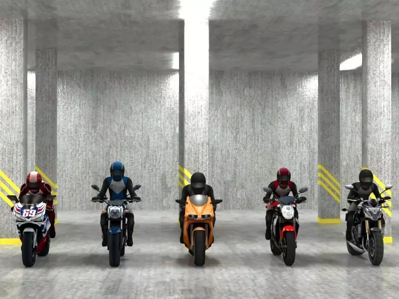 5 low poly bikes Low-poly 3D model_0