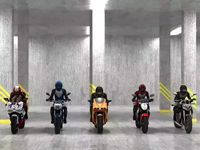 5 low poly bikes Low-poly 3D model 5 low poly bikes Low-poly 3D model