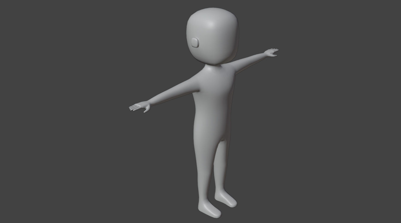 Stylized Big Head Character Free low-poly 3D model_10