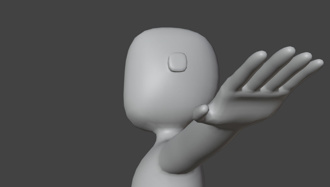 Stylized Big Head Character Free low-poly 3D model_19