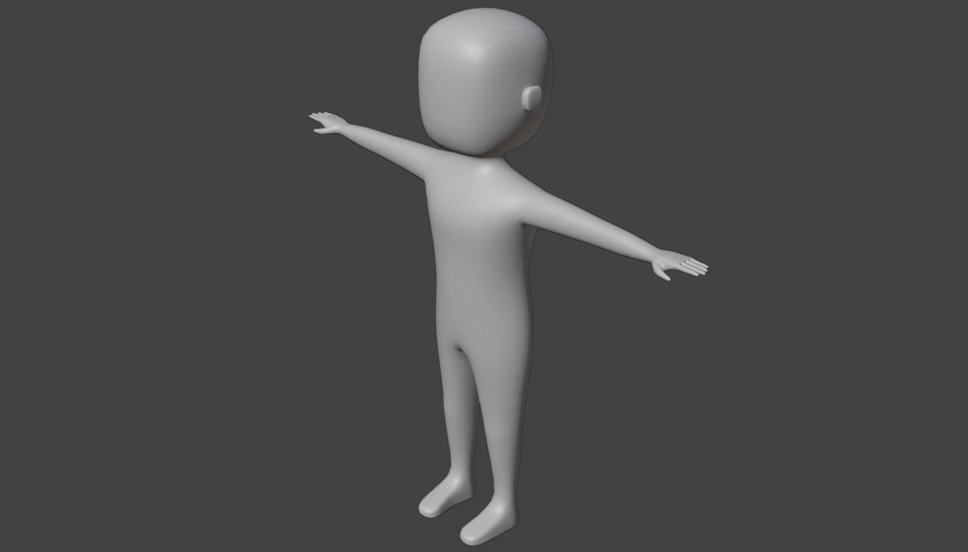 Stylized Big Head Character Free low-poly 3D model_6