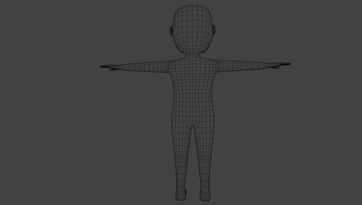 Stylized Big Head Character Free low-poly 3D model_15