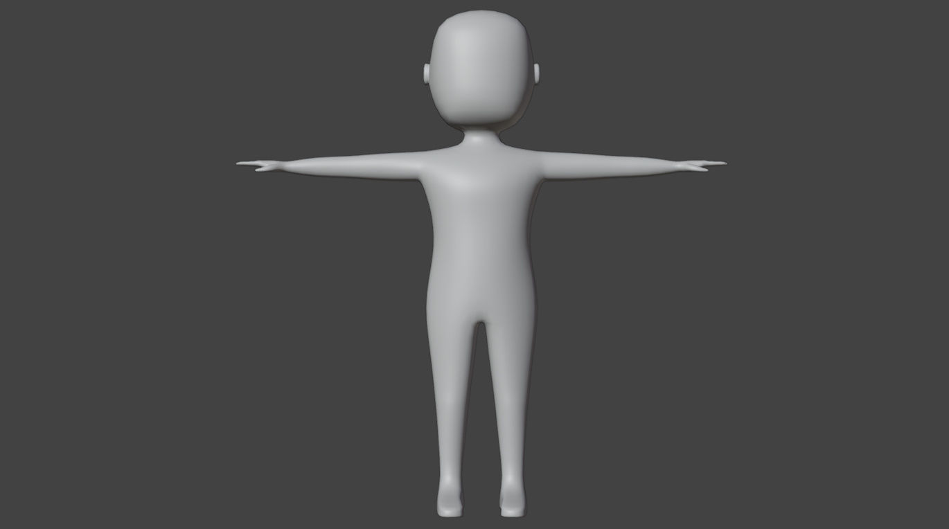 Stylized Big Head Character Free low-poly 3D model_9