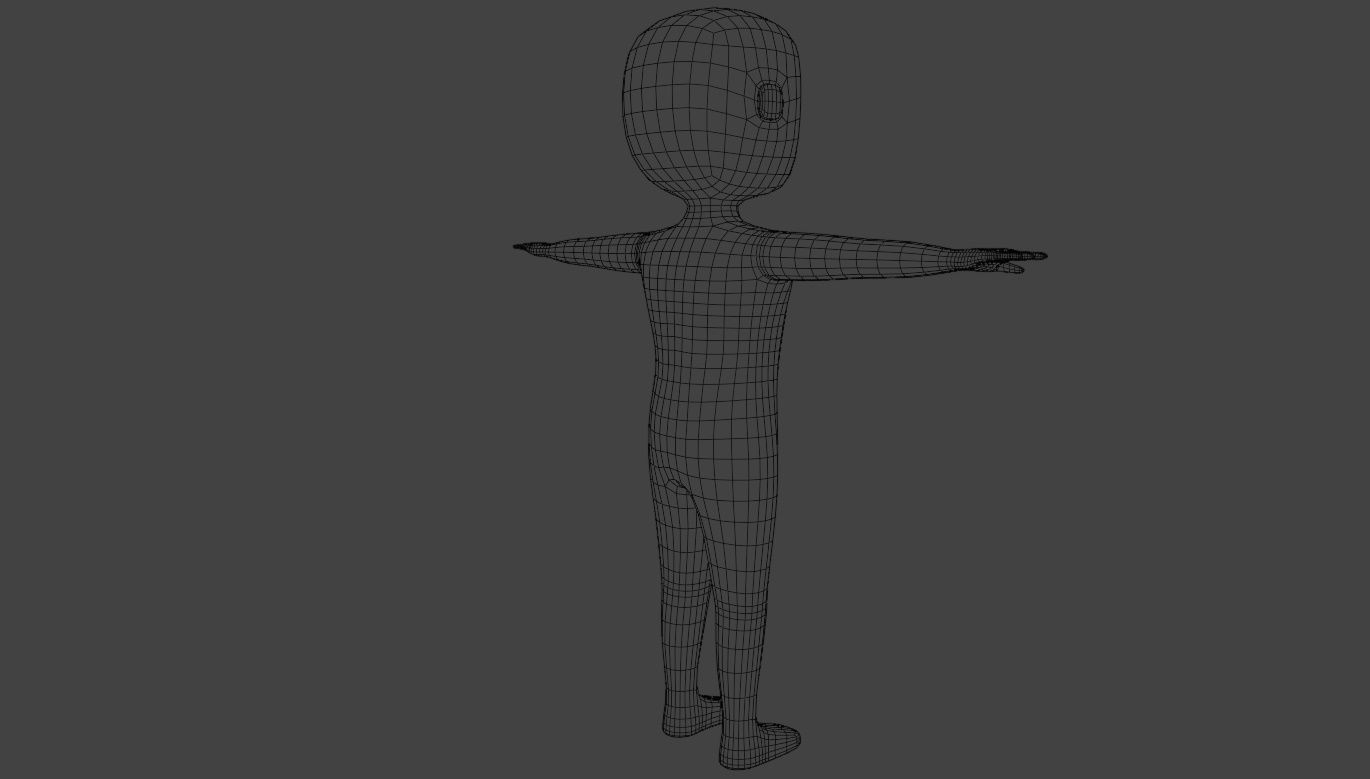 Stylized Big Head Character Free low-poly 3D model_13