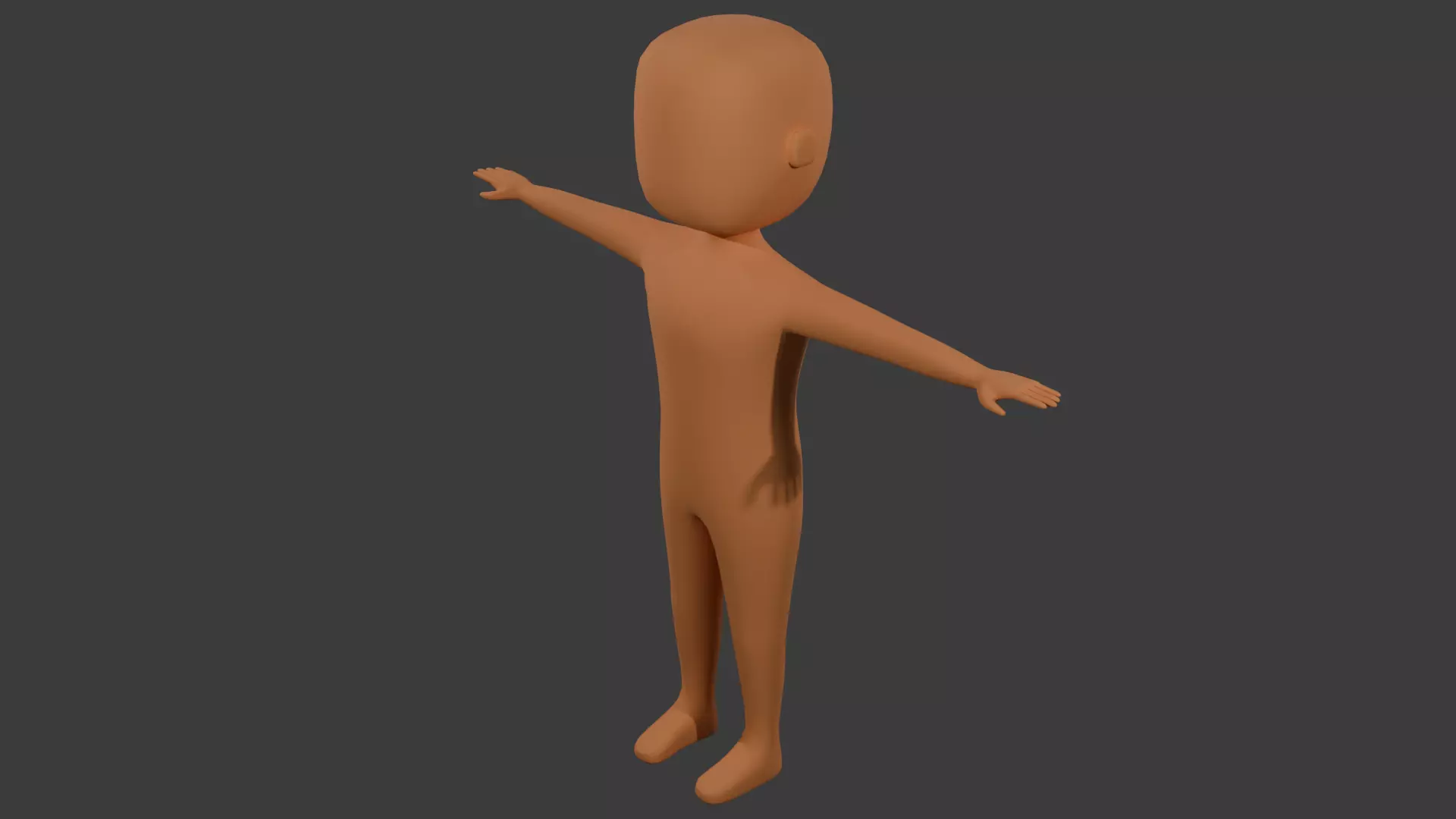 Stylized Big Head Character Free low-poly 3D model_0