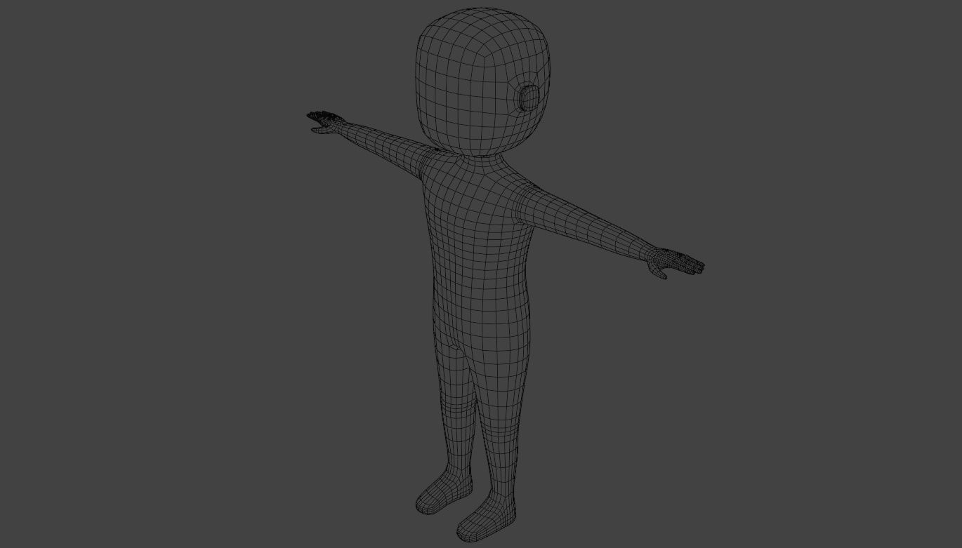 Stylized Big Head Character Free low-poly 3D model_7