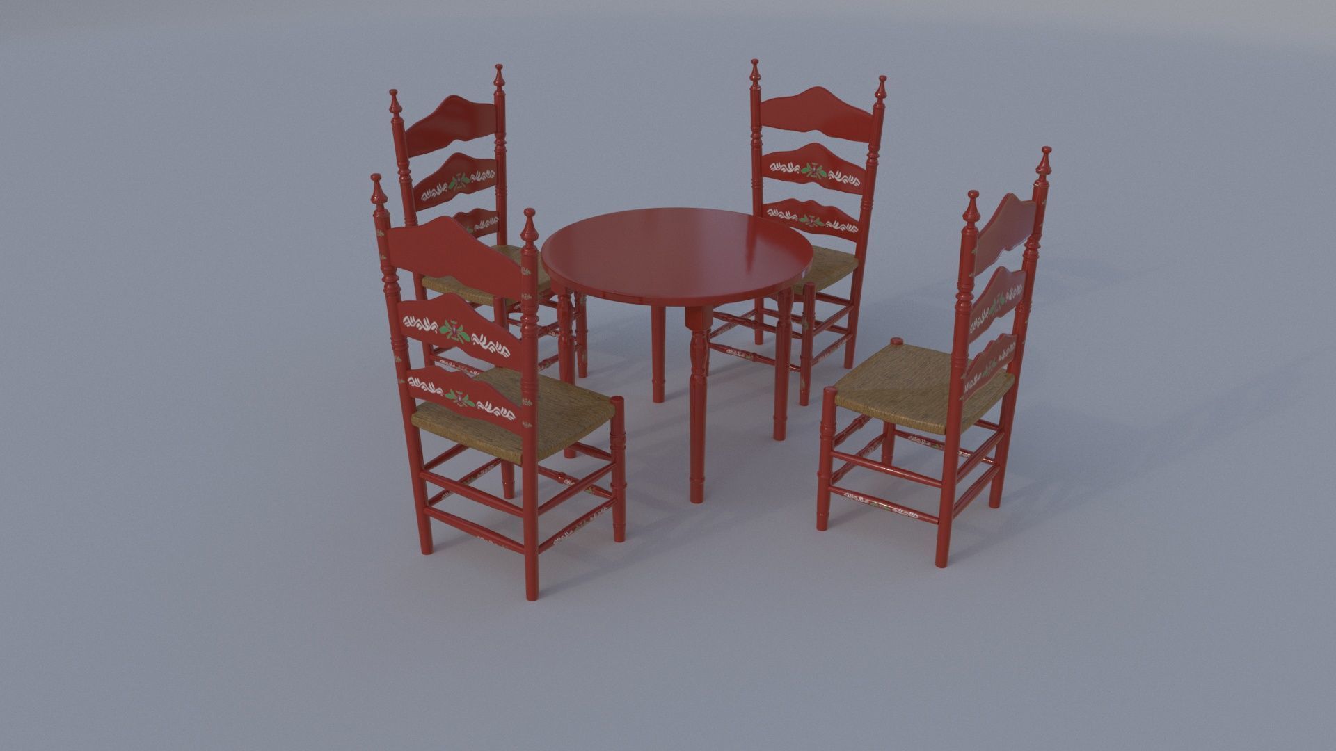 chairstablesetB 3D model_4