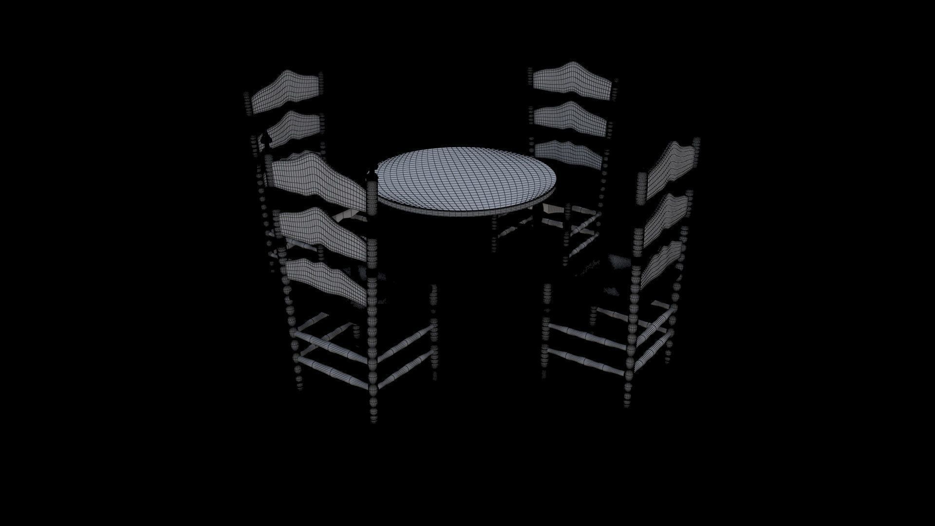 chairstablesetB 3D model_6