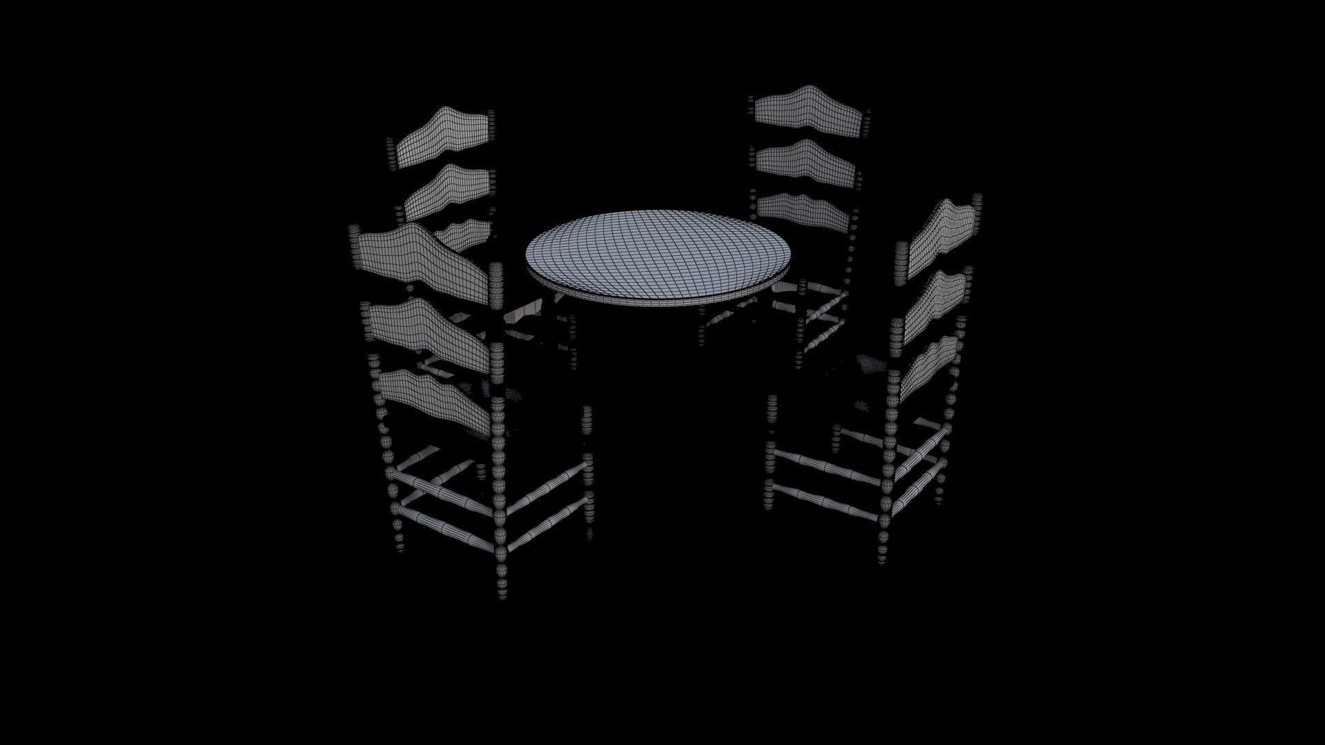 chairstablesetB 3D model_7