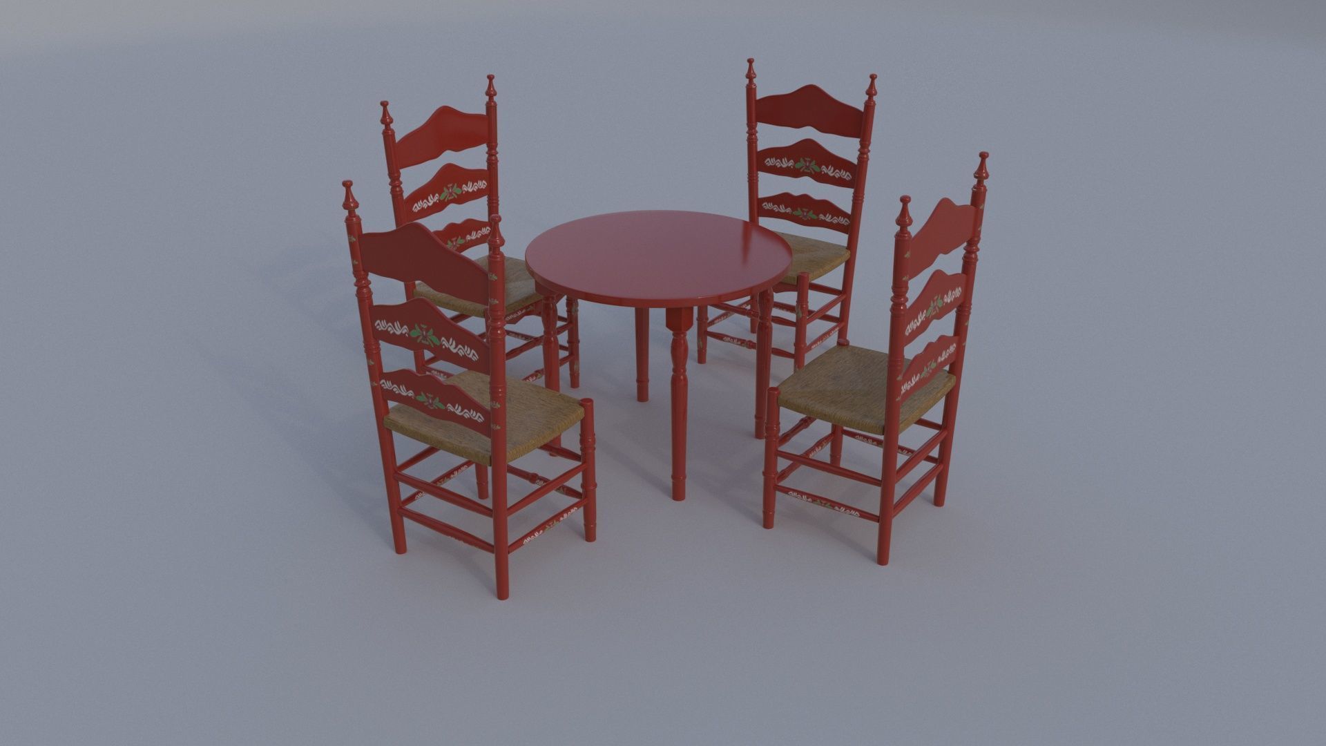 chairstablesetB 3D model_2