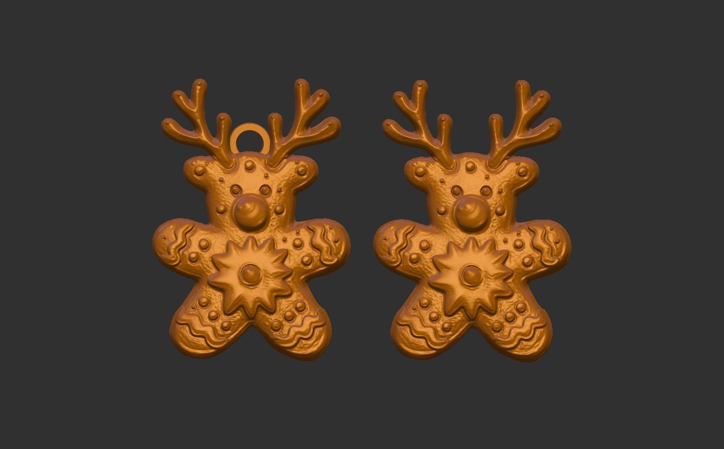deer cookie christmas decor  3D print model_1