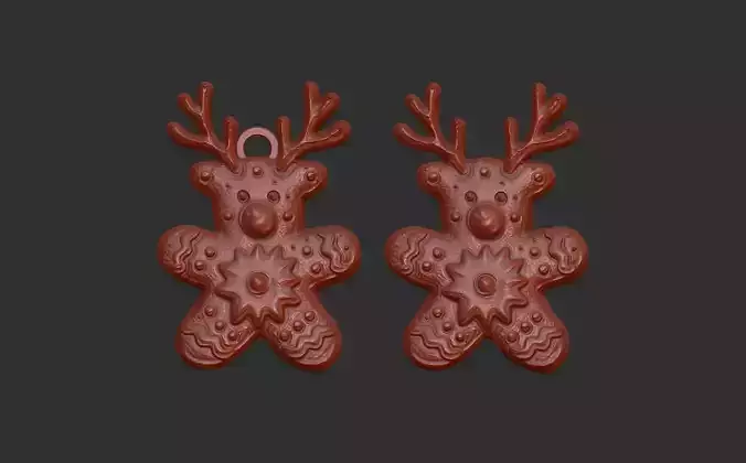 deer cookie christmas decor  3D print model