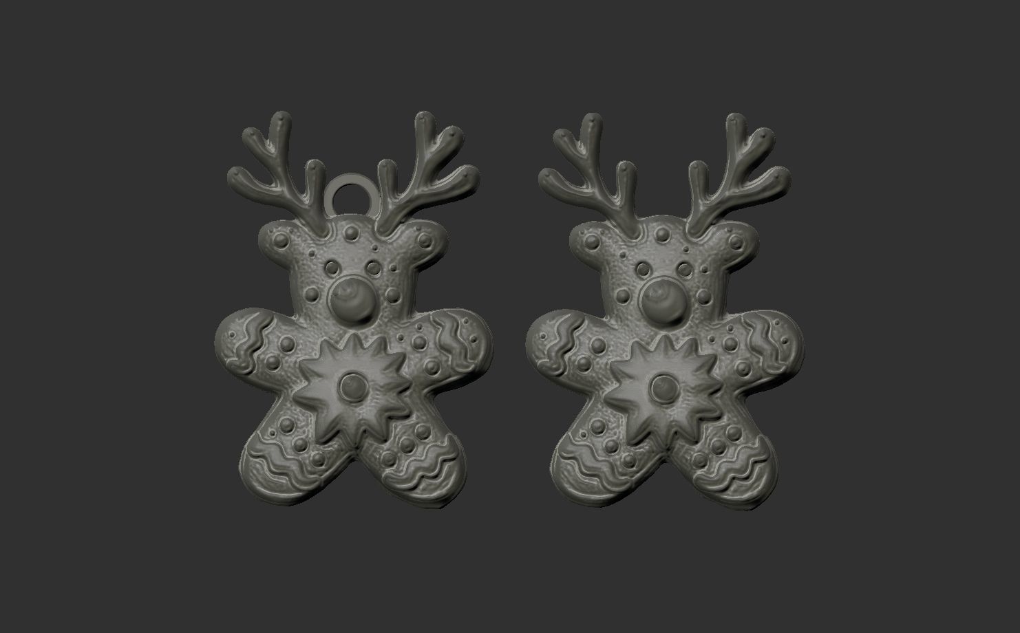 deer cookie christmas decor  3D print model_2