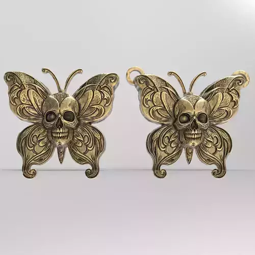 skull butterfly pentant 