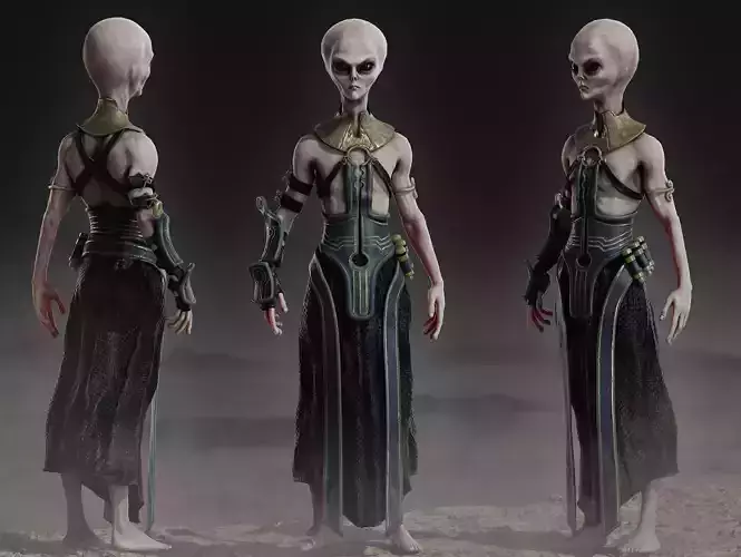 Alien Low-poly 3D model