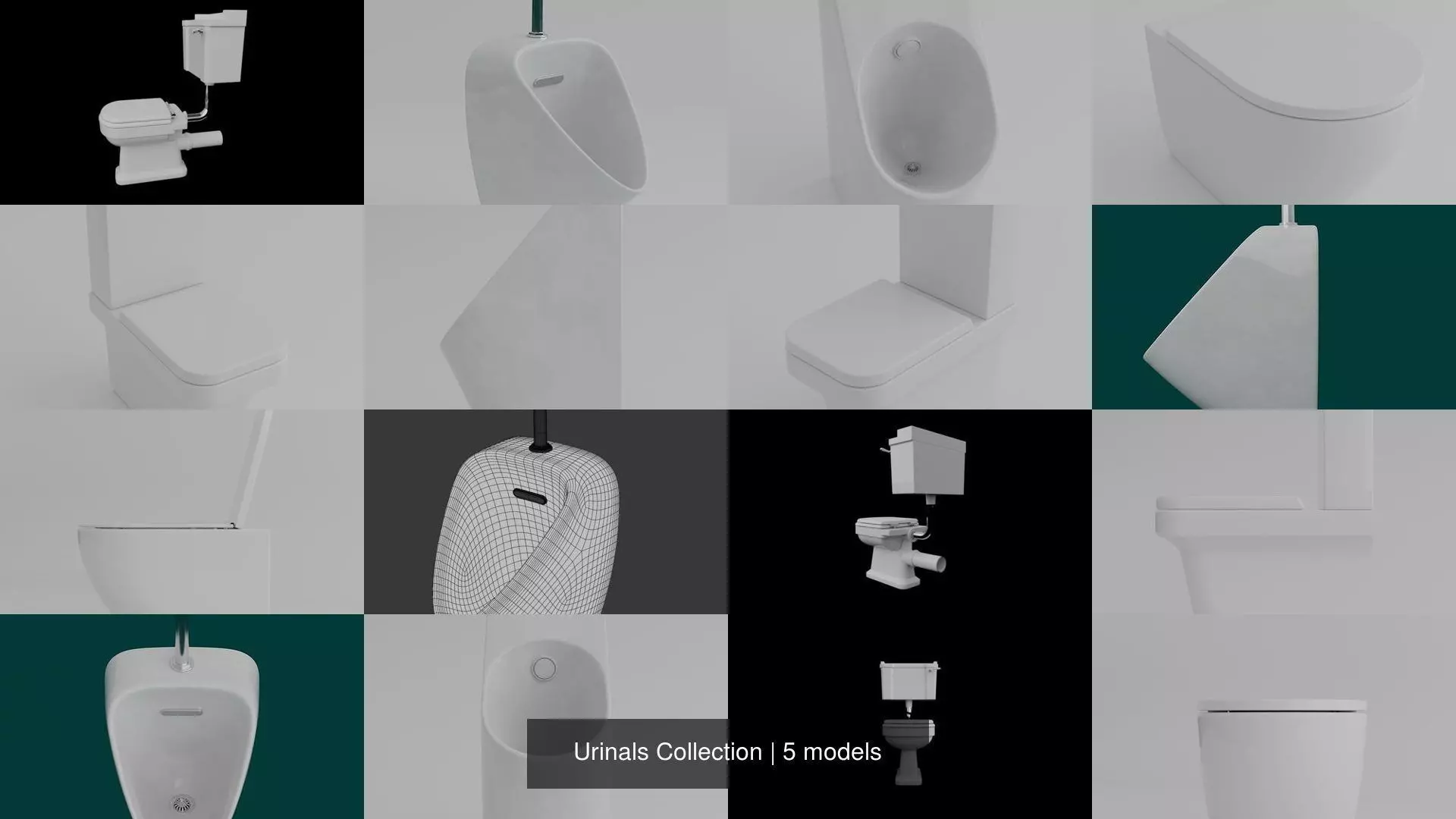 Urinals Collection 3D Model Pack