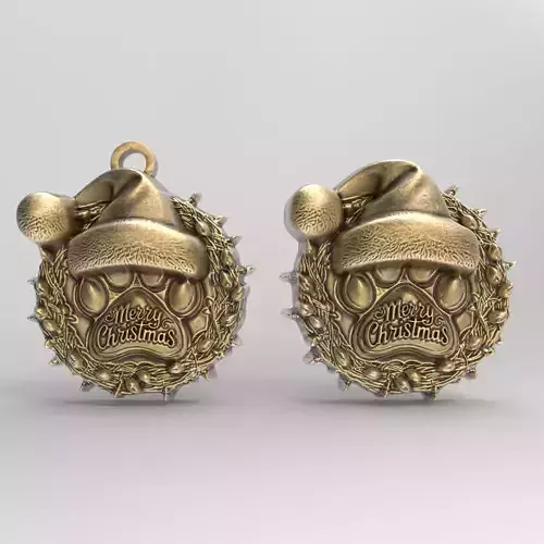 dog christmas celebration 3D print model