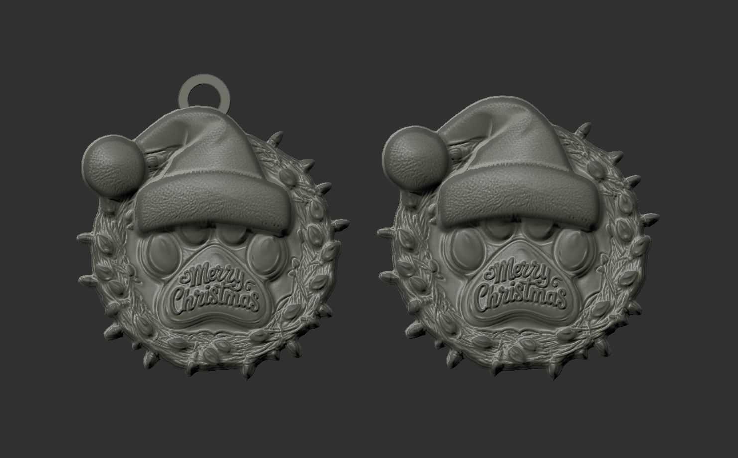 dog christmas celebration 3D print model_4