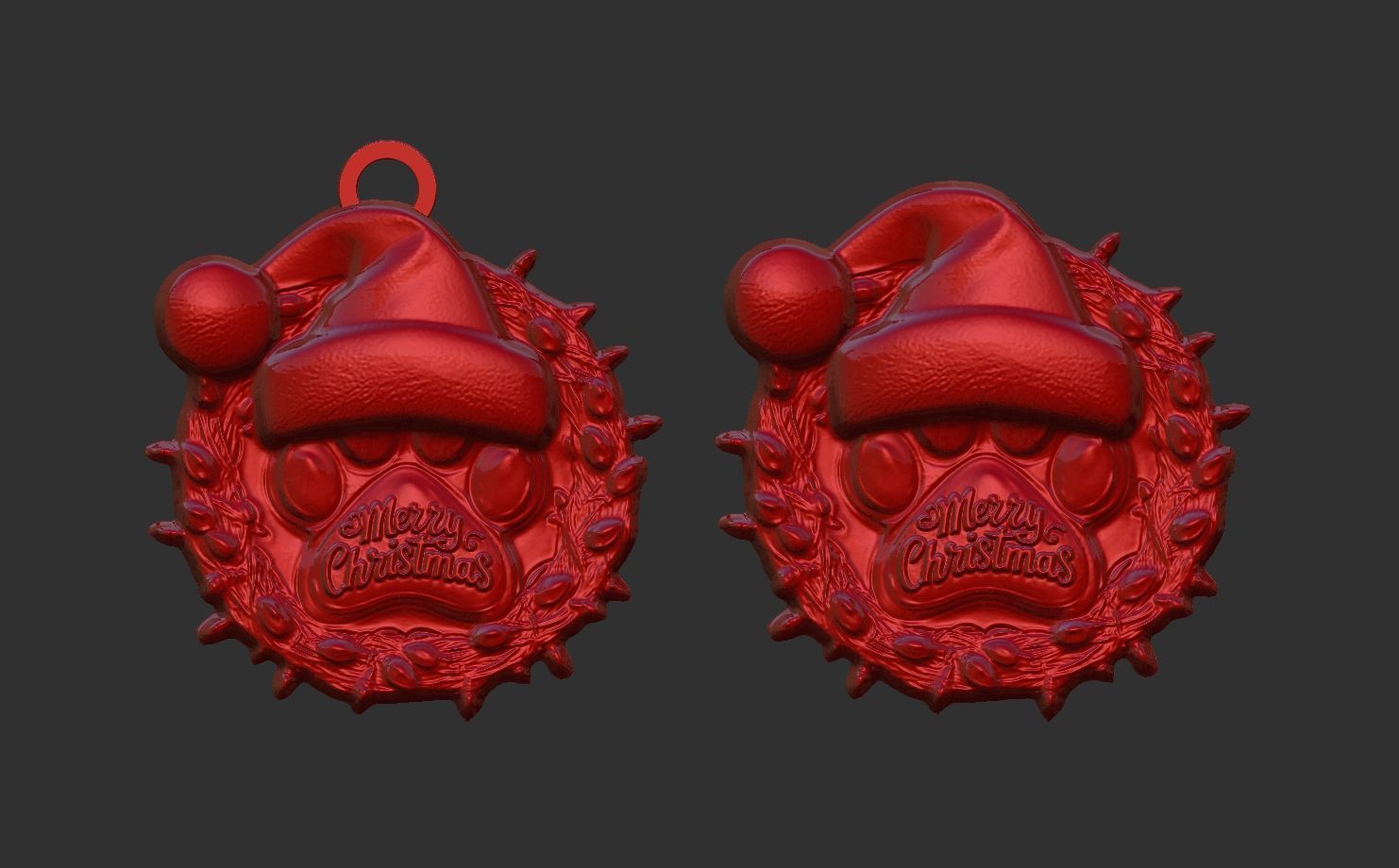 dog christmas celebration 3D print model_8