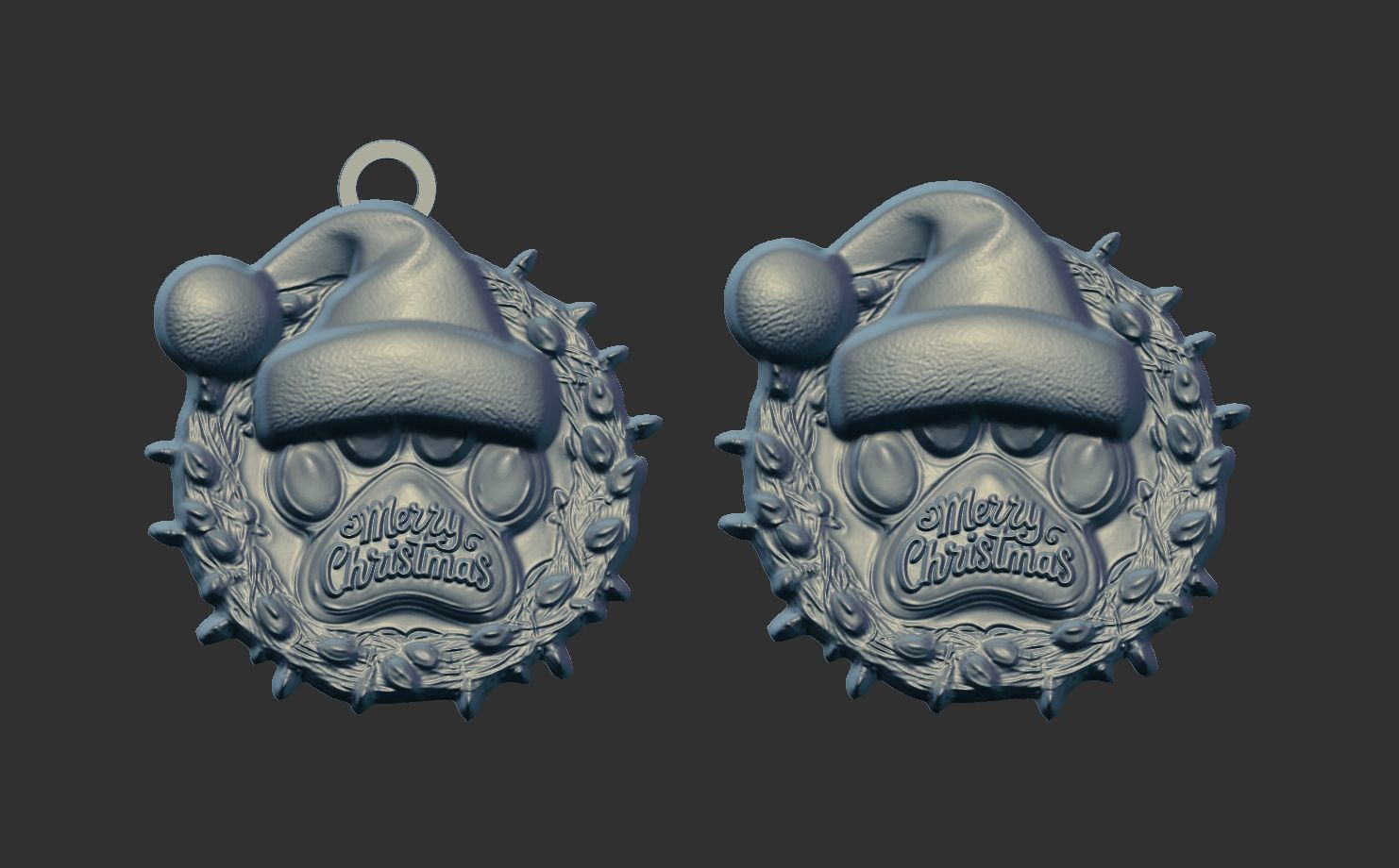 dog christmas celebration 3D print model_5